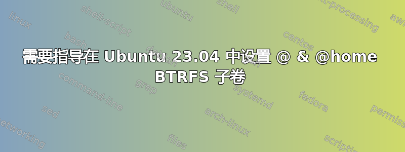 需要指导在 Ubuntu 23.04 中设置 @ & @home BTRFS 子卷