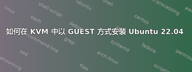 如何在 KVM 中以 GUEST 方式安装 Ubuntu 22.04