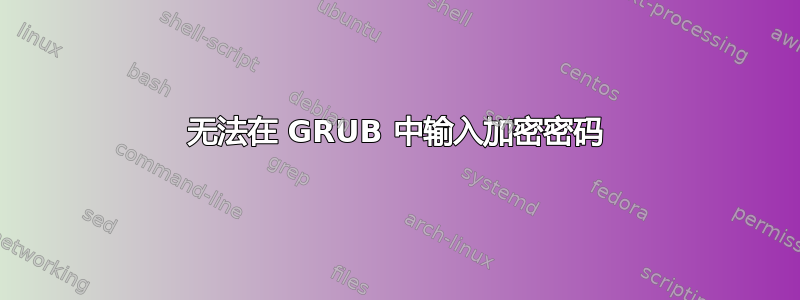 无法在 GRUB 中输入加密密码