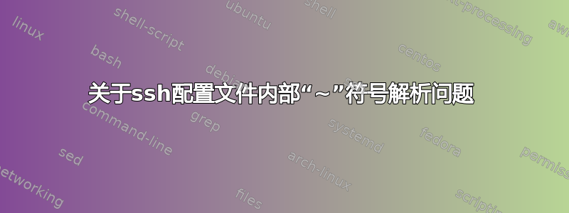 关于ssh配置文件内部“~”符号解析问题