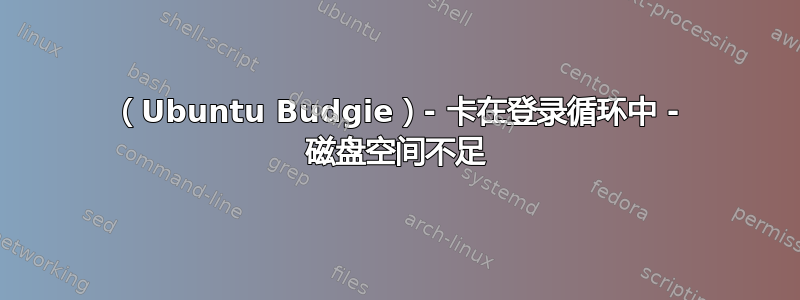 （Ubuntu Budgie）- 卡在登录循环中 - 磁盘空间不足