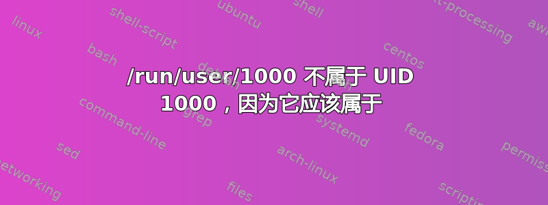 /run/user/1000 不属于 UID 1000，因为它应该属于