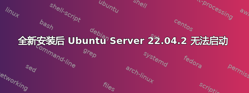 全新安装后 Ubuntu Server 22.04.2 无法启动