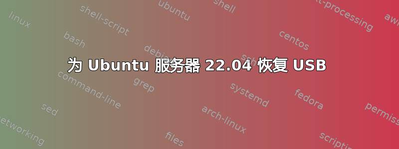 为 Ubuntu 服务器 22.04 恢复 USB