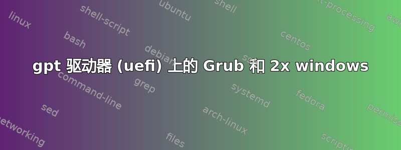 1 gpt 驱动器 (uefi) 上的 Grub 和 2x windows