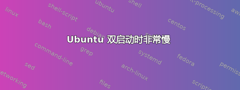 Ubuntu 双启动时非常慢