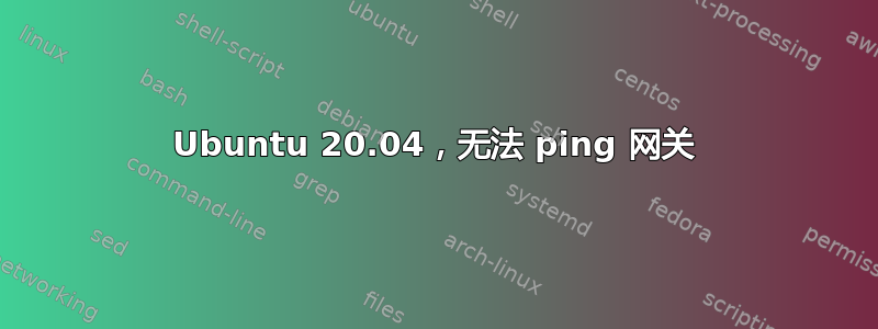 Ubuntu 20.04，无法 ping 网关