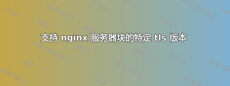 支持 nginx 服务器块的特定 tls 版本