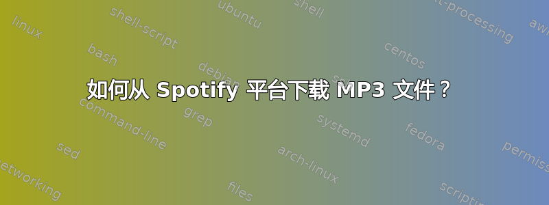 如何从 Spotify 平台下载 MP3 文件？