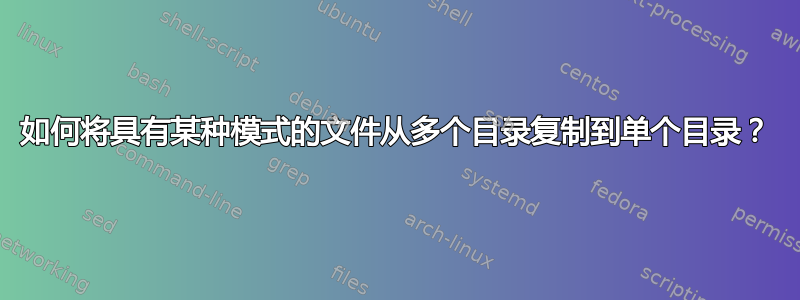 如何将具有某种模式的文件从多个目录复制到单个目录？