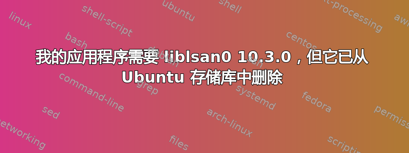 我的应用程序需要 liblsan0 10.3.0，但它已从 Ubuntu 存储库中删除