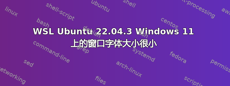 WSL Ubuntu 22.04.3 Windows 11 上的窗口字体大小很小