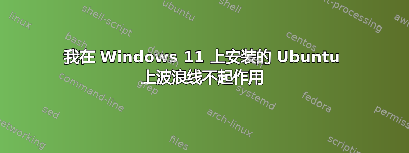 我在 Windows 11 上安装的 Ubuntu 上波浪线不起作用