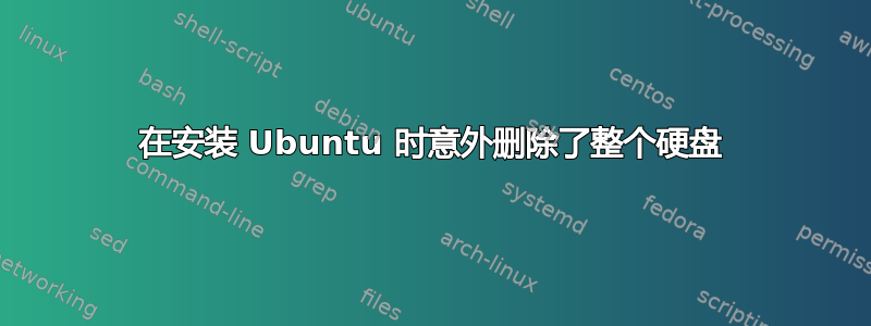 在安装 Ubuntu 时意外删除了整个硬盘