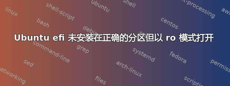 Ubuntu efi 未安装在正确的分区但以 ro 模式打开