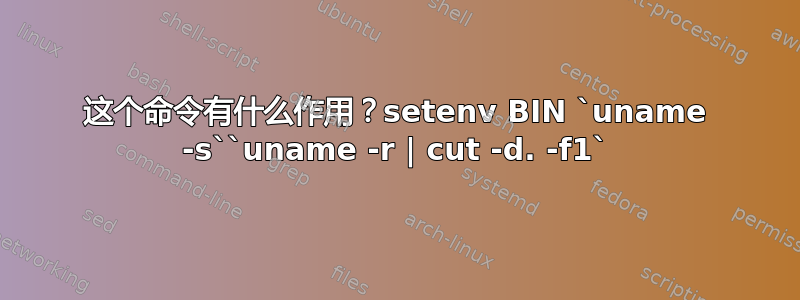 这个命令有什么作用？setenv BIN `uname -s``uname -r | cut -d. -f1`