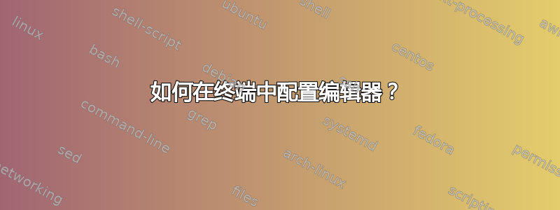 如何在终端中配置编辑器？