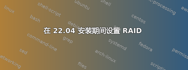 在 22.04 安装期间设置 RAID