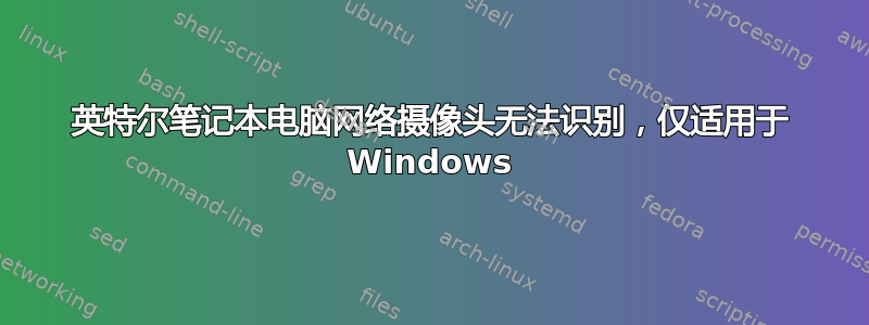 英特尔笔记本电脑网络摄像头无法识别，仅适用于 Windows