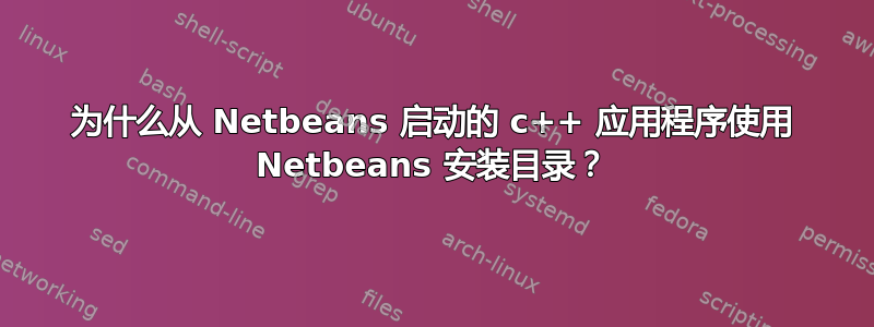 为什么从 Netbeans 启动的 c++ 应用程序使用 Netbeans 安装目录？