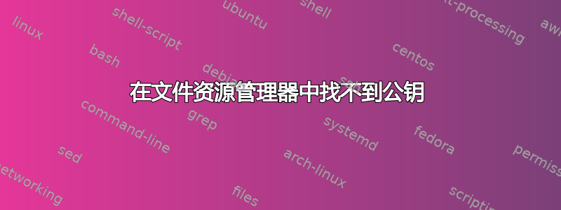 在文件资源管理器中找不到公钥