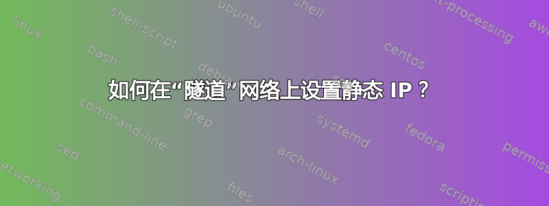 如何在“隧道”网络上设置静态 IP？