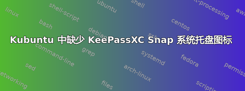 Kubuntu 中缺少 KeePassXC Snap 系统托盘图标