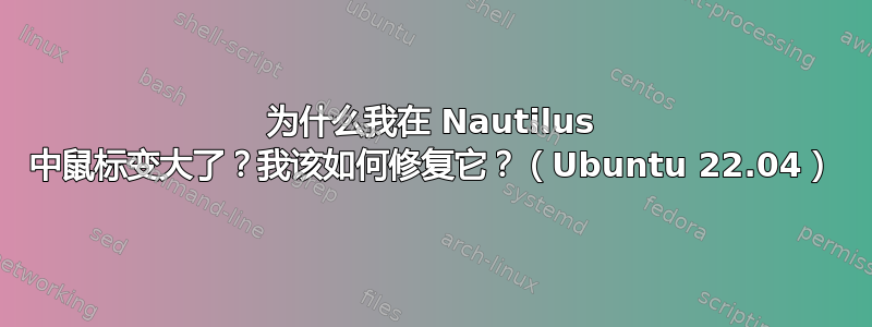 为什么我在 Nautilus 中鼠标变大了？我该如何修复它？（Ubuntu 22.04）