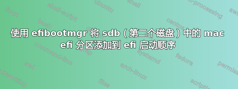 使用 efibootmgr 将 sdb（第二个磁盘）中的 mac efi 分区添加到 efi 启动顺序