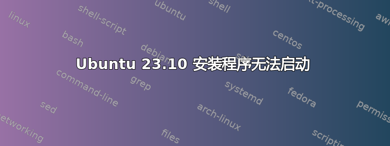 Ubuntu 23.10 安装程序无法启动