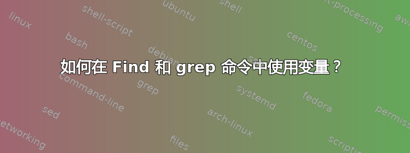 如何在 Find 和 grep 命令中使用变量？