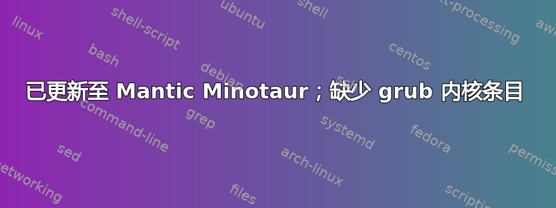 已更新至 Mantic Minotaur；缺少 grub 内核条目