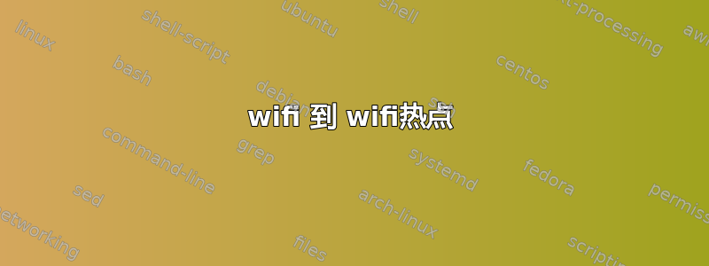 wifi 到 wifi热点