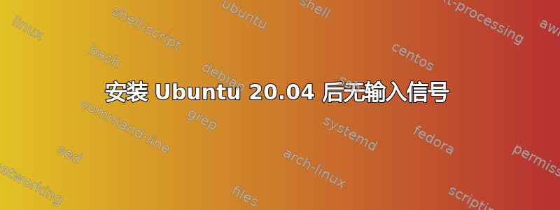 安装 Ubuntu 20.04 后无输入信号