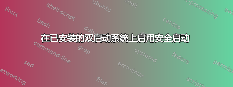 在已安装的双启动系统上启用安全启动