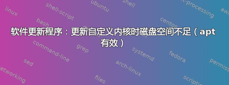 软件更新程序：更新自定义内核时磁盘空间不足（apt 有效）