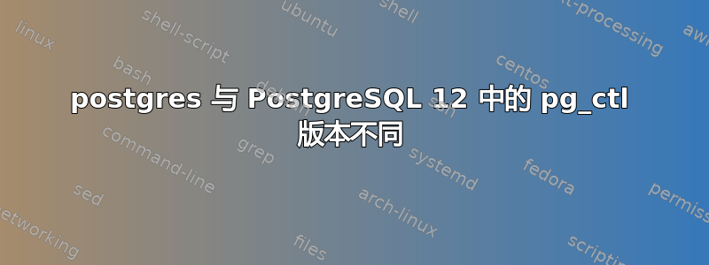 postgres 与 PostgreSQL 12 中的 pg_ctl 版本不同