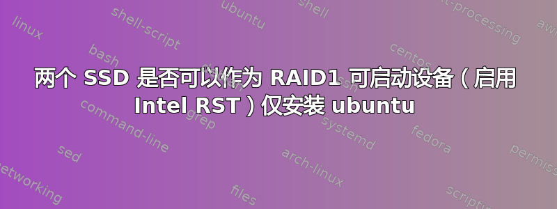 两个 SSD 是否可以作为 RAID1 可启动设备（启用 Intel RST）仅安装 ubuntu