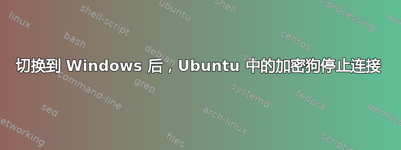 切换到 Windows 后，Ubuntu 中的加密狗停止连接