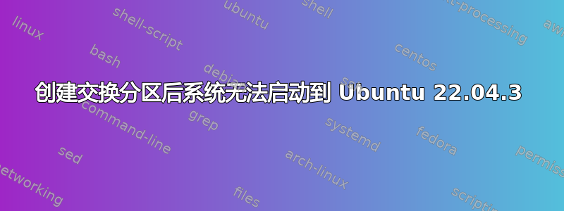 创建交换分区后系统无法启动到 Ubuntu 22.04.3