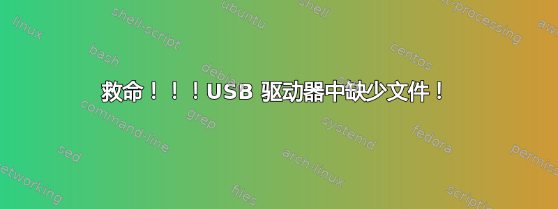 救命！！！USB 驱动器中缺少文件！