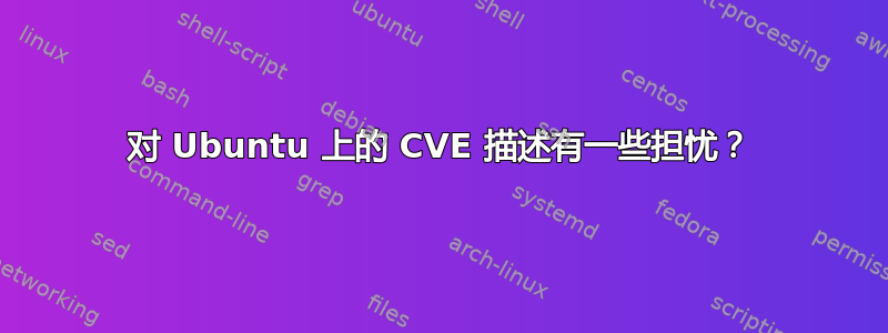 对 Ubuntu 上的 CVE 描述有一些担忧？