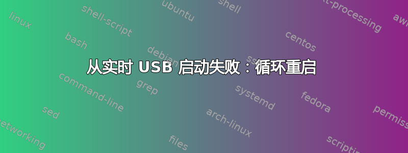 从实时 USB 启动失败：循环重启