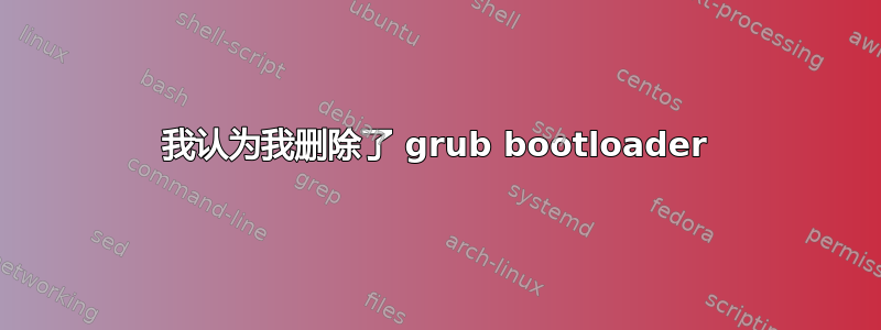 我认为我删除了 grub bootloader