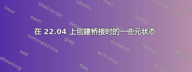 在 22.04 上创建桥接时的一些元状态