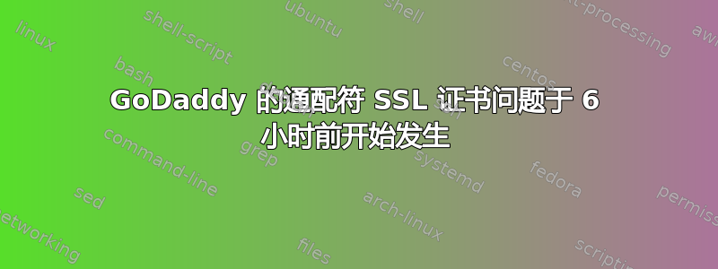 GoDaddy 的通配符 SSL 证书问题于 6 小时前开始发生