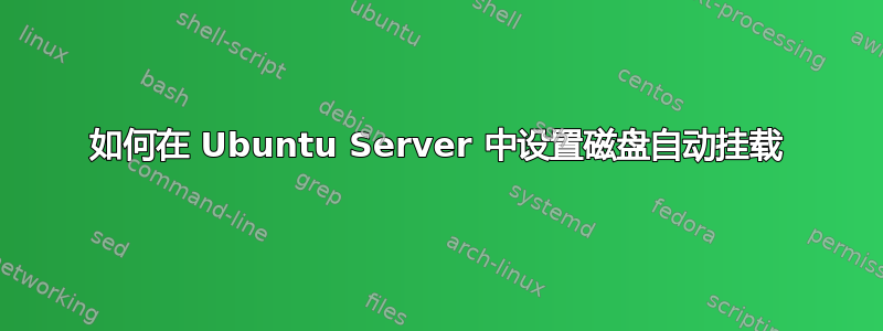 如何在 Ubuntu Server 中设置磁盘自动挂载