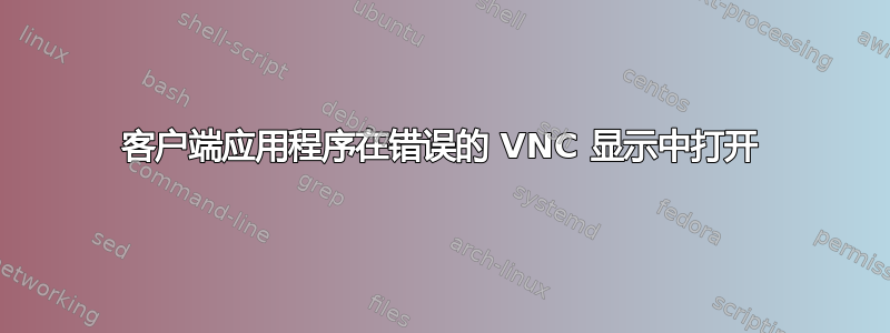 客户端应用程序在错误的 VNC 显示中打开