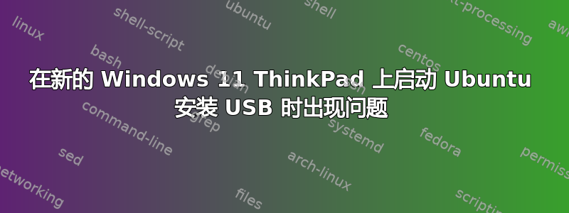 在新的 Windows 11 ThinkPad 上启动 Ubuntu 安装 USB 时出现问题