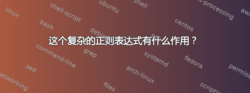 这个复杂的正则表达式有什么作用？